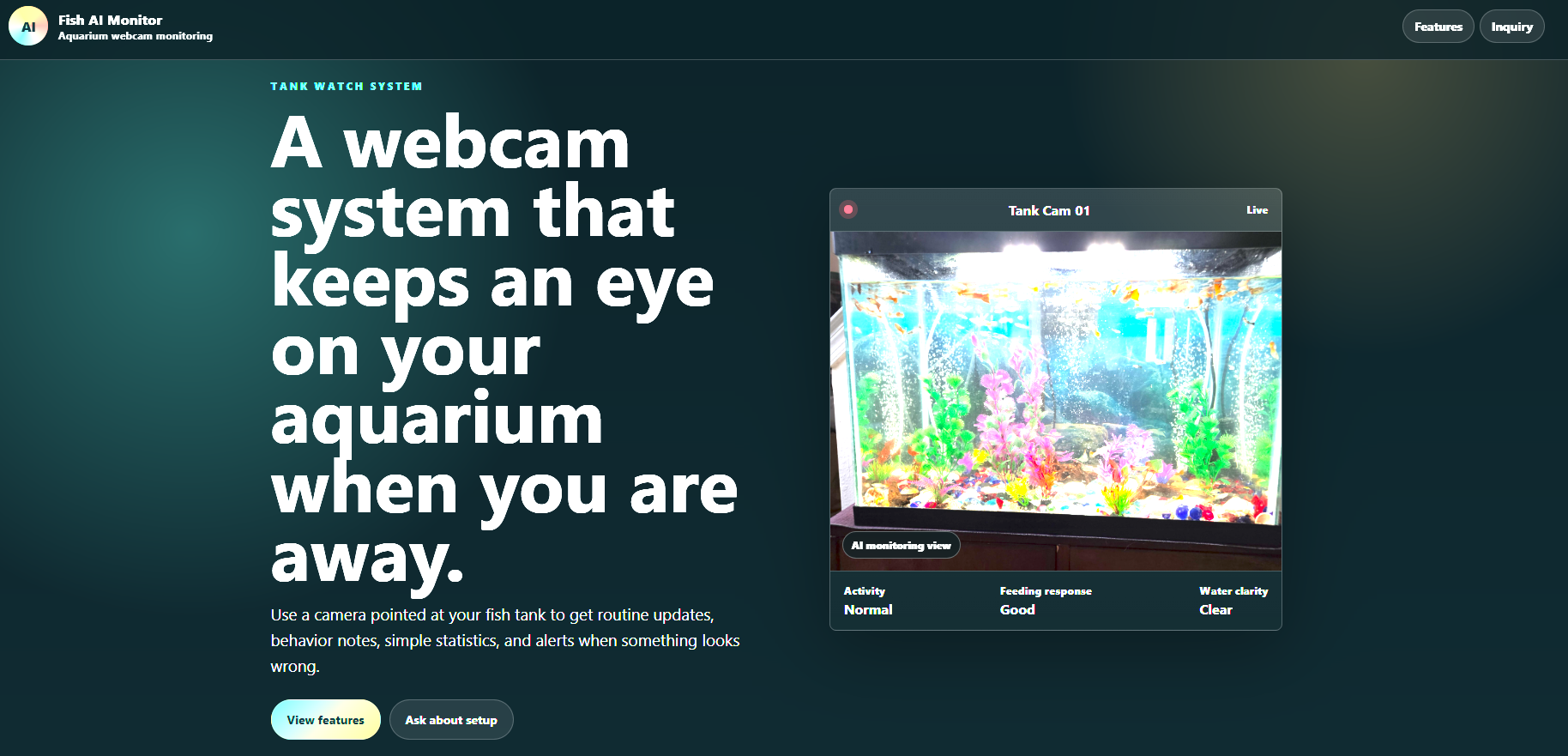 Fish AI Monitor website screenshot