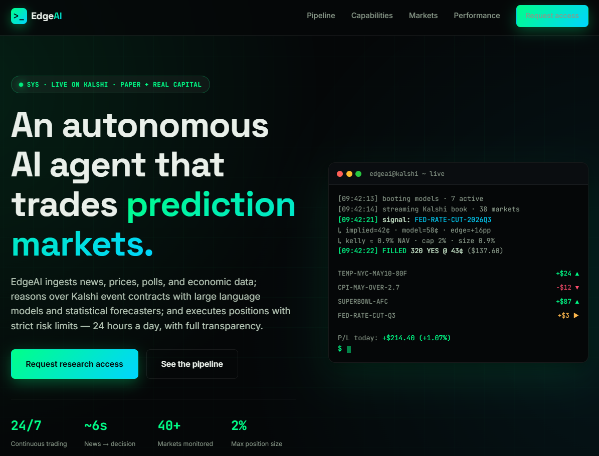 Trading AI website screenshot